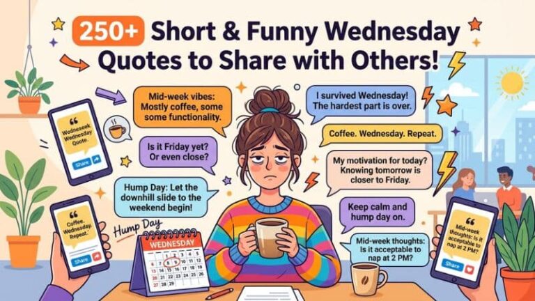 250 + Short Funny Wednesday Quotes to Share with Others