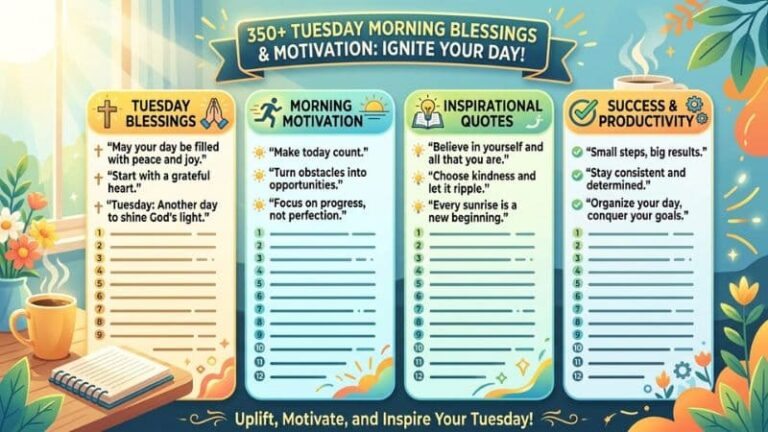 350+ Blessings Motivation Tuesday Morning Inspirational Quotes to Inspire, Motivate, and Uplift Your Day