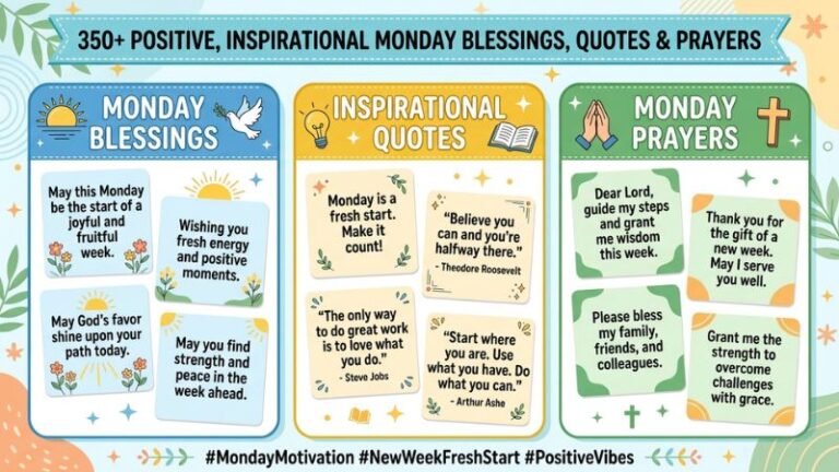 350+ Positive, Inspirational Monday Blessings, Quotes and Prayers
