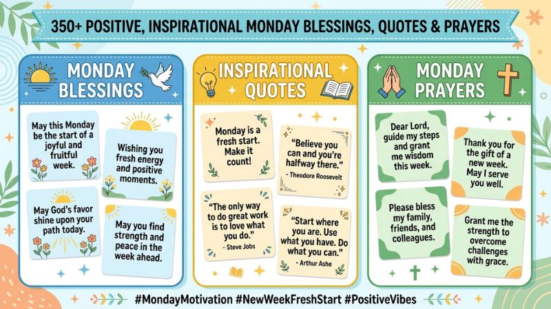 350+ Positive, Inspirational Monday Blessings, Quotes and Prayers