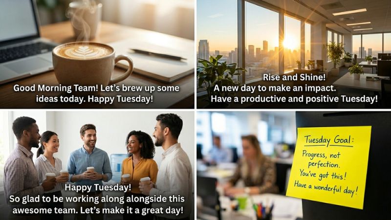 Encouraging Tuesday Morning Greetings for Coworkers