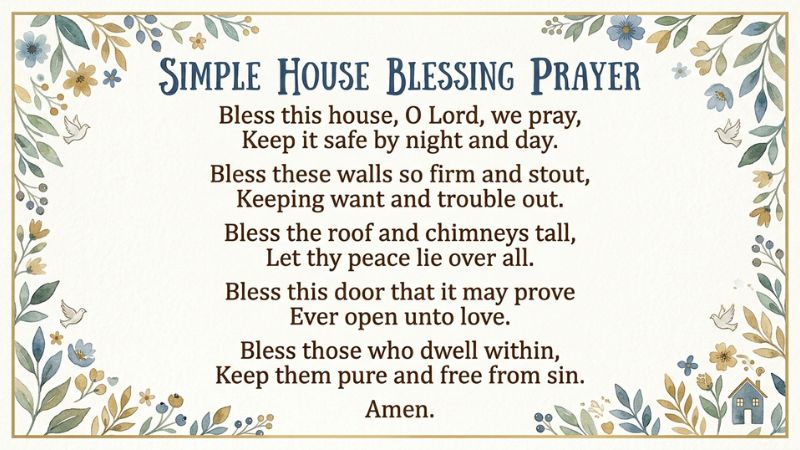 Simple House Blessing Prayer