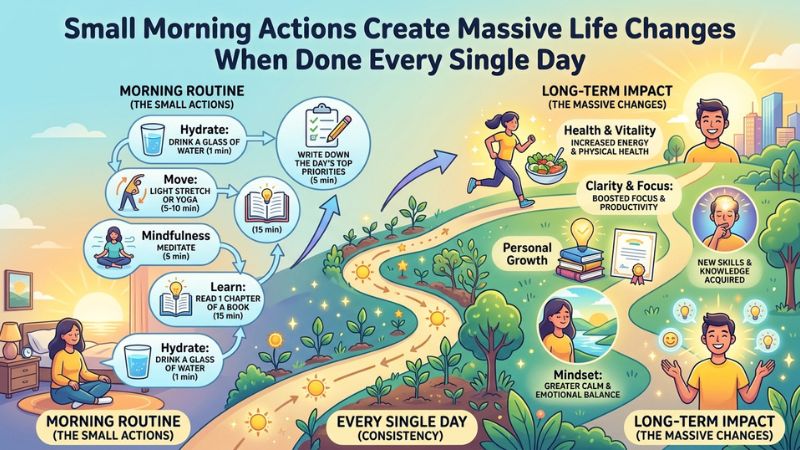 Small Morning Actions Create Massive Life Changes When Done Every Single Day