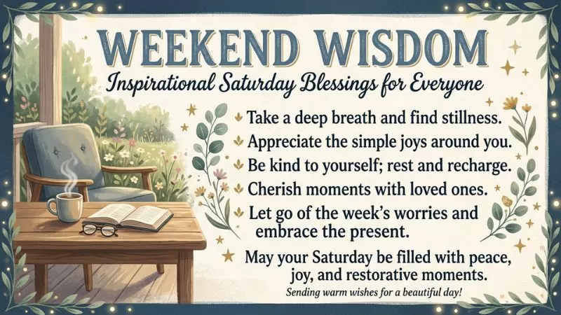 Weekend Wisdom: Inspirational Saturday Blessings for Everyone