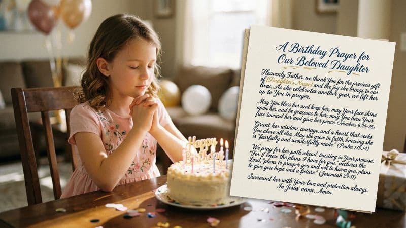 Christian Birthday Prayer for Daughter with Bible Verses