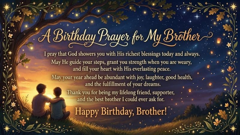 Heart-Touching Birthday Prayer for Brother