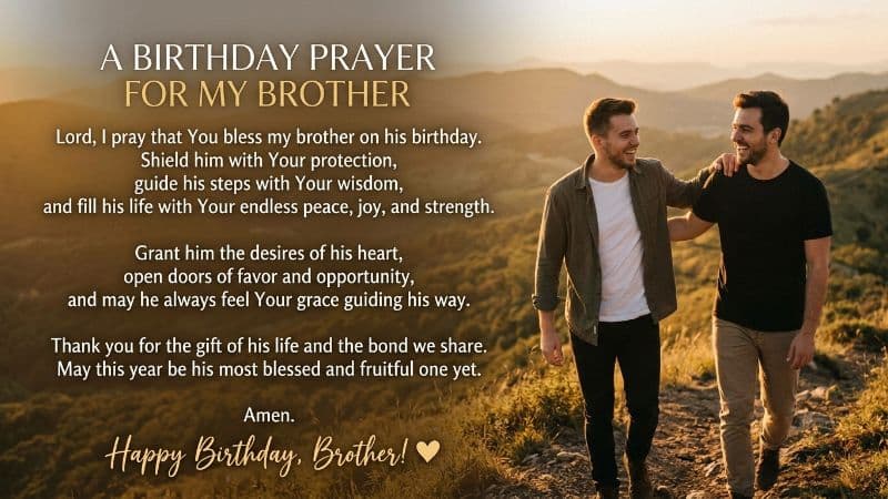 Short, Powerful Birthday Prayer for My Brother